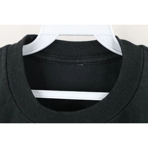 Vintage 90s Streetwear Mens Size Medium Faded Blank Short Sleeve T-Shirt Black - Picture 4 of 7